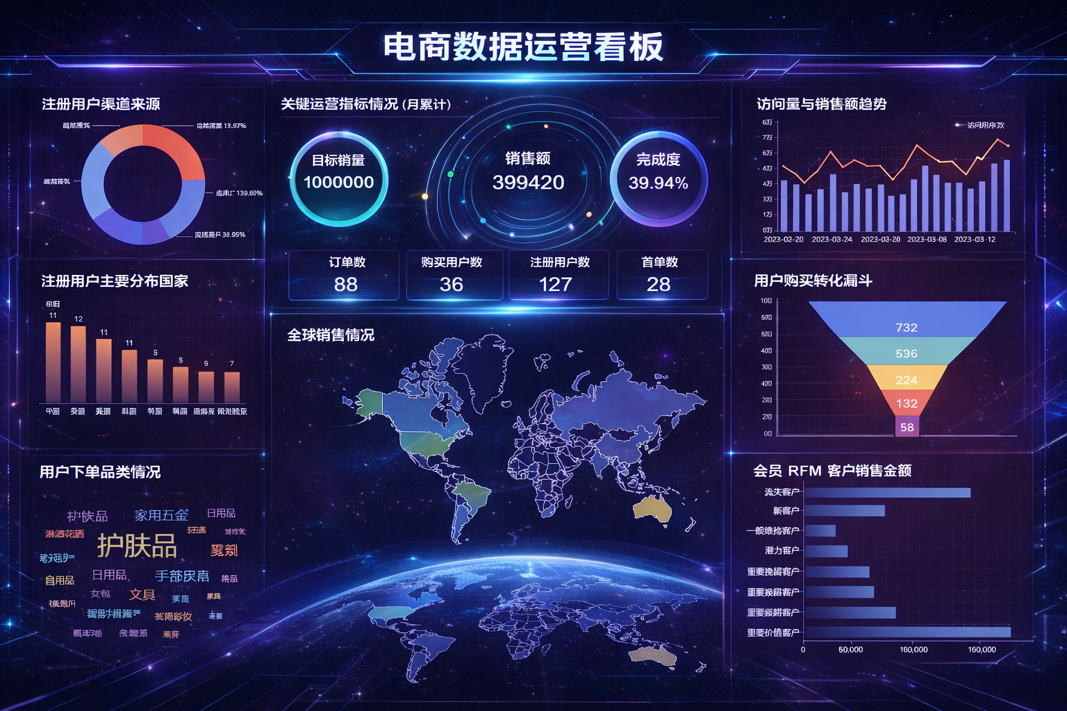 电商数据运营看板