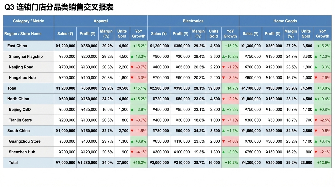 门店销售分析报表示例